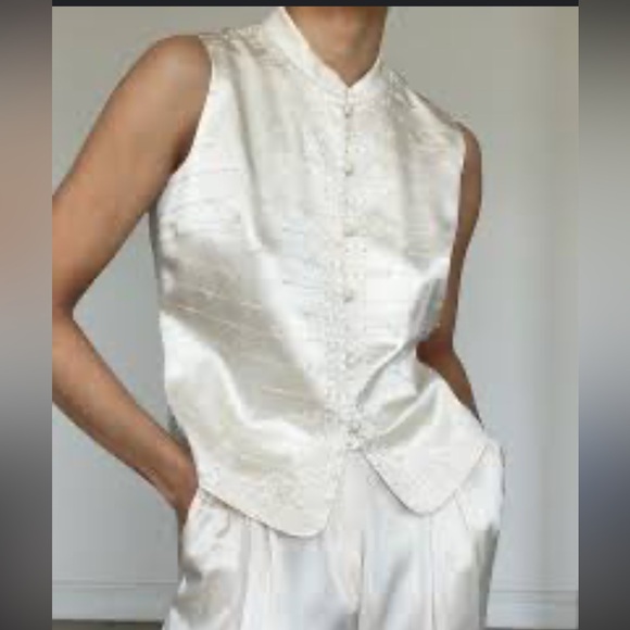 Ann Taylor Tops - Vintage Lovely Silk Beaded Ivory Ann Taylor Top